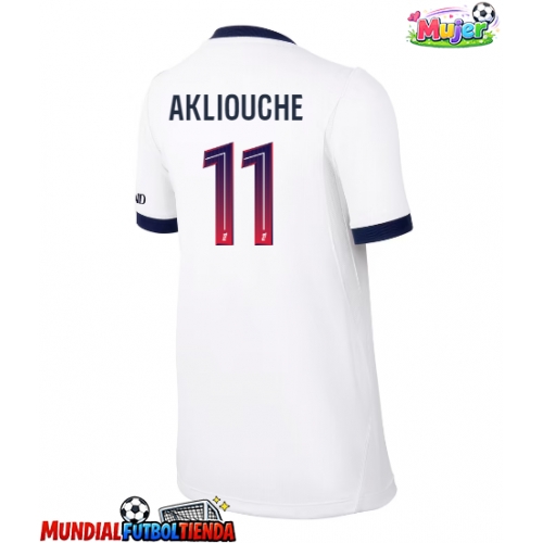 Camiseta Paris Saint-Germain Maghnes Akliouche #11 Segunda Equipación Replica 2026-27 para mujer mangas cortas